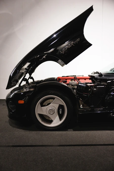 Car Hood Open in a Garage