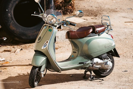 Vintage Scooter on Sandy Ground