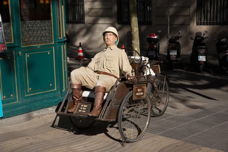 Street Performer in Rickshaw