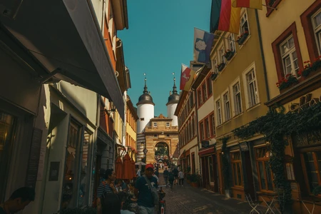 Charming European Street with Archway
