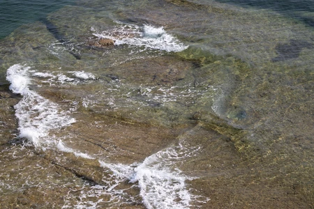 Coastal Waves on Rocky Shore