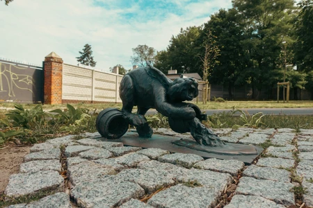 Playful Sculpture on Cobblestones