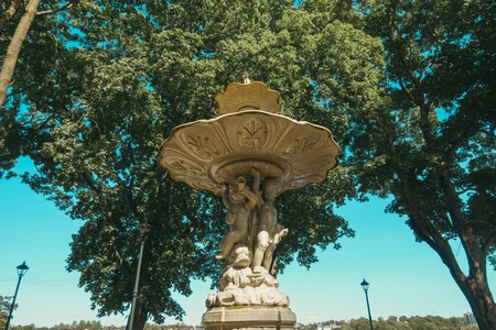 Serene Stone Fountain in Nature