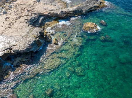 Rocky Coastline Overhead View