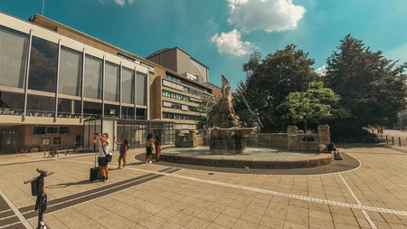 Urban Fountain Scene