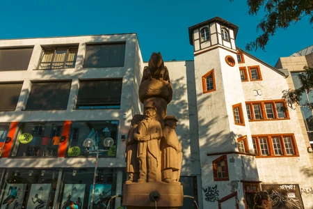 Historic Statue in Urban Setting