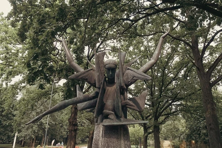 Sculpture Amidst Trees