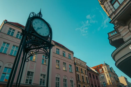 Street Clock and Historic Buildings