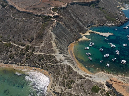 Scenic Coastal Landscape with Boats