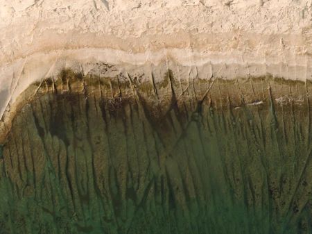 Aerial View of Beach and Water Texture