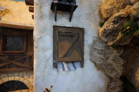 Rustic Window and Stone Wall