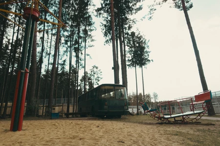 Abandoned Bus in Forest