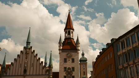 Historic Clock Tower Under Blue Sky