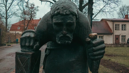 Historic Statue in Urban Setting