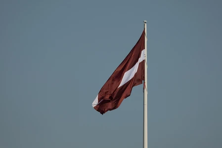 Latvian Flag in the Wind
