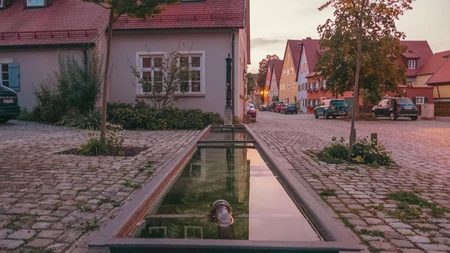 Charming Village Street at Dusk