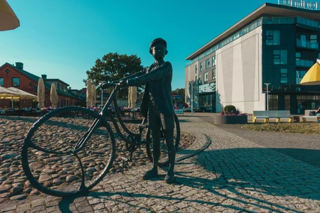 Bicycle Statue in Urban Setting