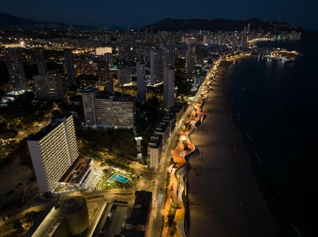 Night Cityscape by the Beach