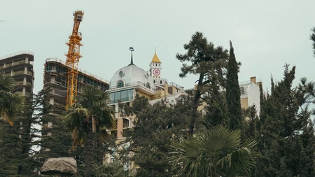 Construction Near Historic Clock Tower