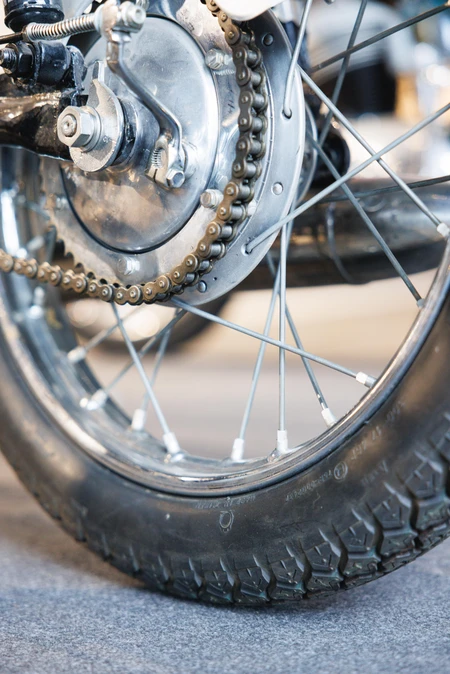 Close-up of a Motorcycle Wheel