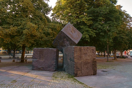Modern Stone Sculpture in Park