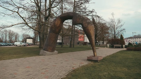 Park Sculpture Amidst Trees