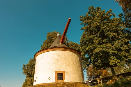 Country Windmill Under Blue Sky