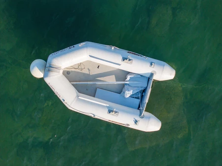 Aerial View of Inflatable Boat on Water