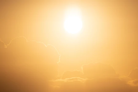 Golden Sunset Over Clouds