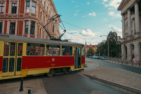 City Tram on a Street