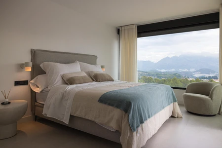 Modern Bedroom with Scenic View