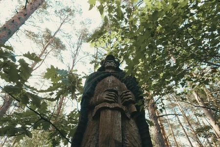 Forest Statue Amidst Trees