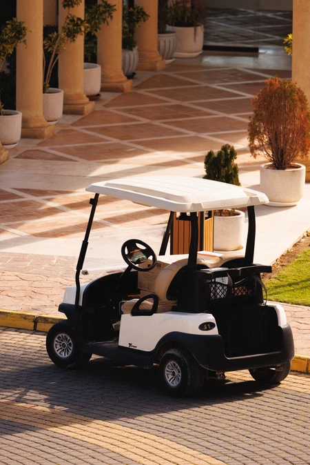 Golf Cart in Luxurious Setting