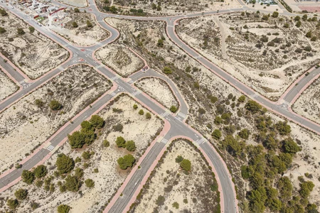 Aerial View of Deserted Roads