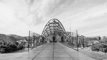 Modern Bridge in Urban Setting