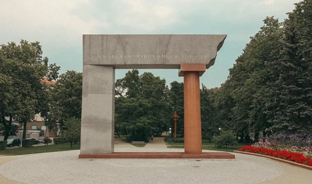 Modern Monument in Park