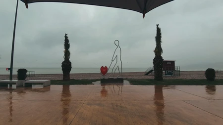 Rainy Beach Walk