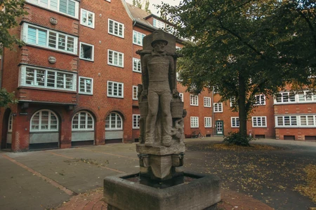 Urban Courtyard with Sculpture