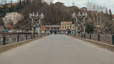 Vintage Bridge in Quaint Village