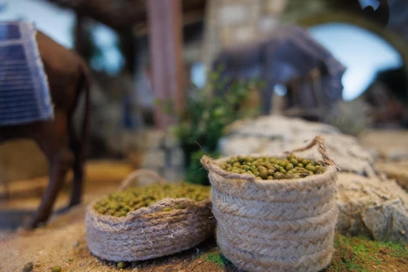 Rustic Green Peas in Basket