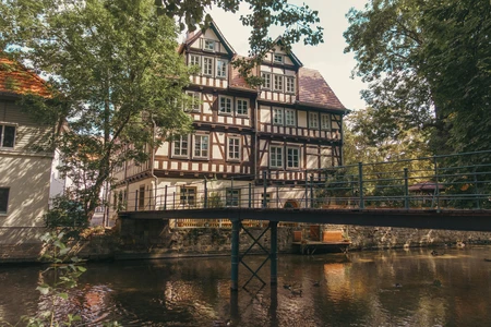 Charming Half-Timbered Houses by the Canal