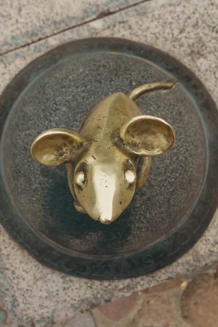 Golden Mouse Sculpture
