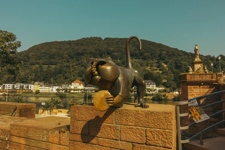 Statue with Scenic Backdrop