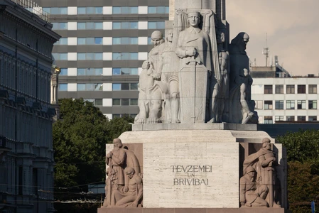 Monument Against Cityscape