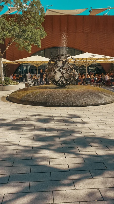 Outdoor Café with Water Feature