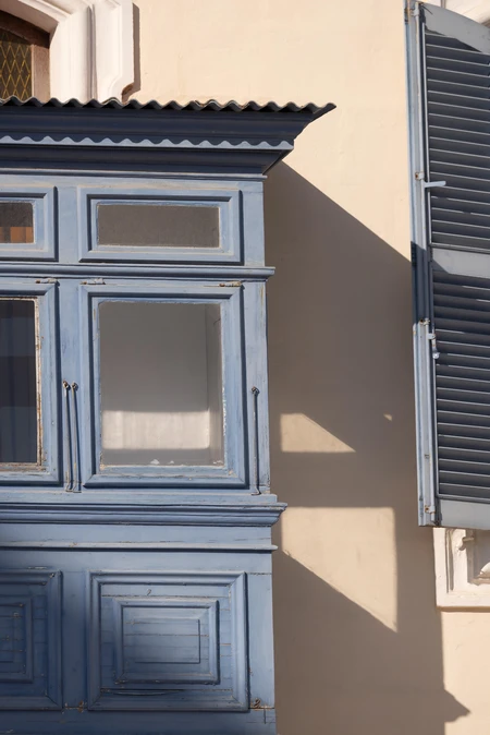 Rustic Blue Shutters and Window