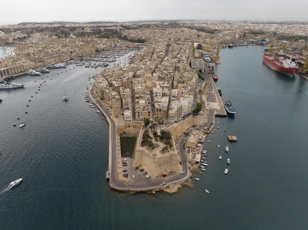 Aerial View of Coastal Cityscape