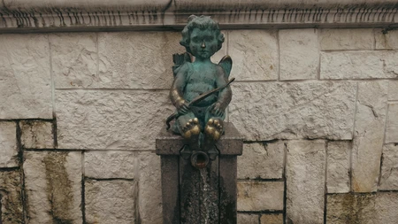 Stone Fountain Cherub