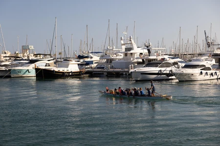Harbor Boats and Rowers