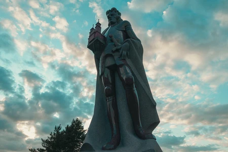 Majestic Statue at Sunset